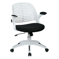 OSP Home Furnishings TYLA26-W3 Tyler Office Chair with White Frame and Black Fabric